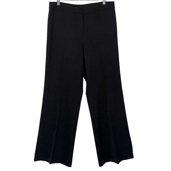 St. John Caviar Black Wide Leg Trouser Career Pants Size 12 - Picture 1 of 12